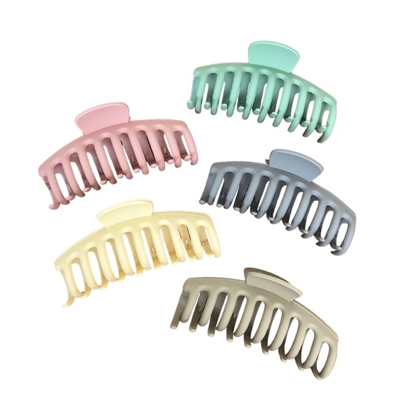 New 5 pk multi color claw clips for hair - Picture 2 of 4